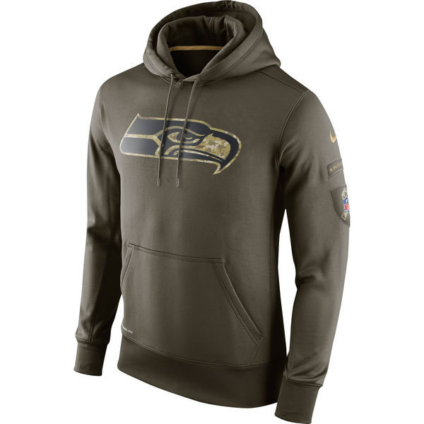 Seattle Seahawks Salute To Service Olive KO Pullover Hoodie