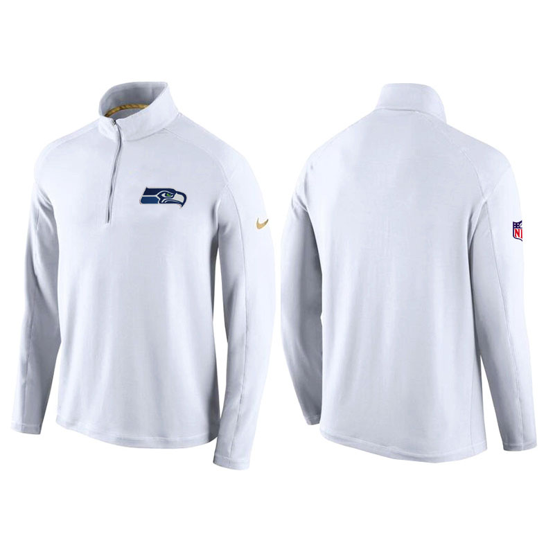 Seattle Seahawks White Game Day Half-Zip Knit Performance Tri-Blend Jacket