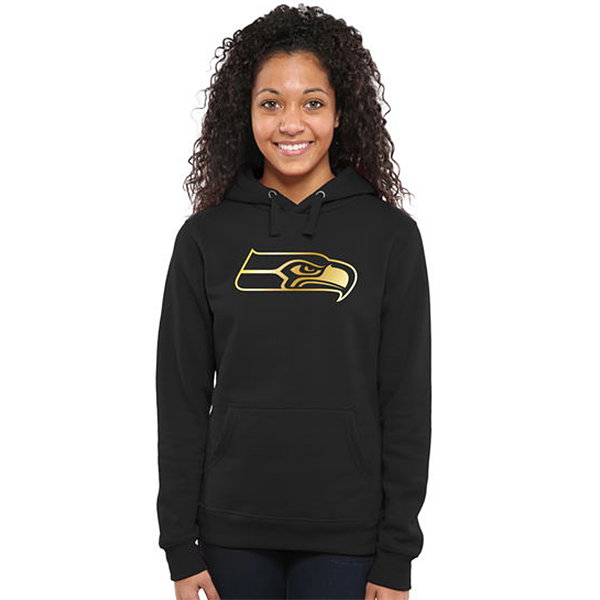 Women's Seattle Seahawks Black Gold Collection Pullover Hoodie