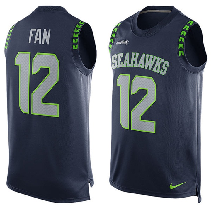 Seattle Seahawks #12 12th Fan Navy Player Name & Number Tank Top