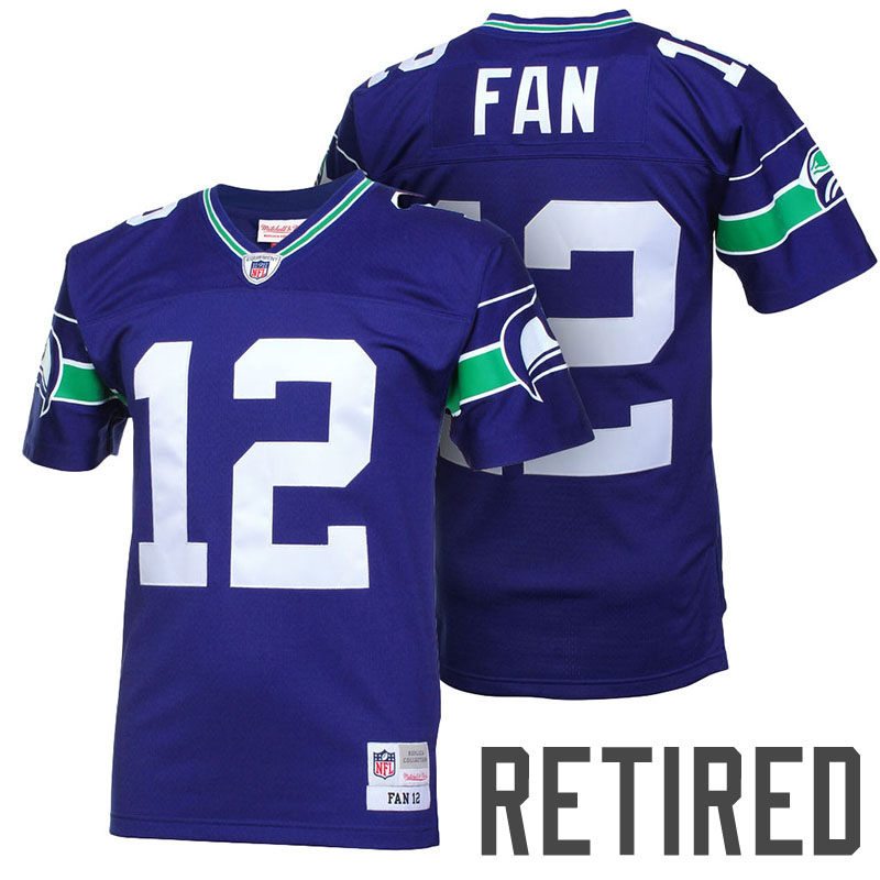 Seattle Seahawks #12 12th Fan Royal Blue Retired Player Throwback Jersey