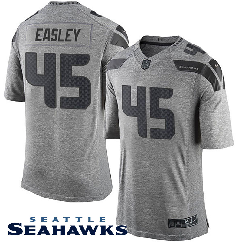 Seattle Seahawks #45 Kenny Easley Gray Gridiron Limited Jersey