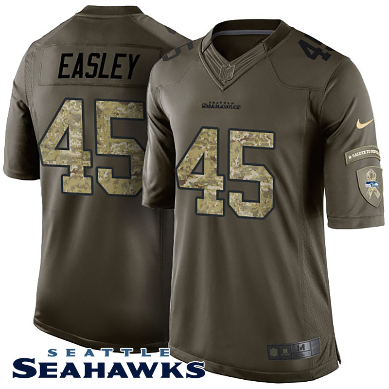 Seattle Seahawks #45 Kenny Easley Green Salute To Service Jersey