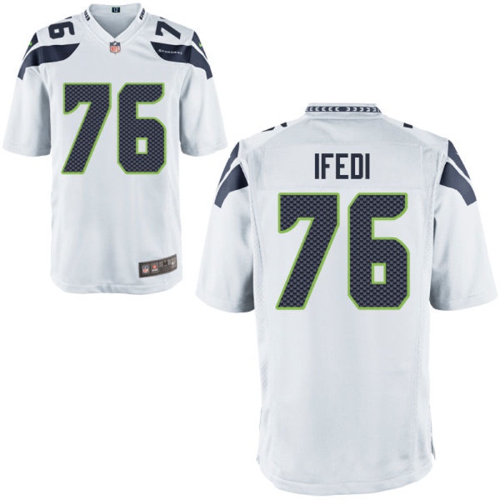 Seattle Seahawks #76 Germain Ifedi White Game Jersey