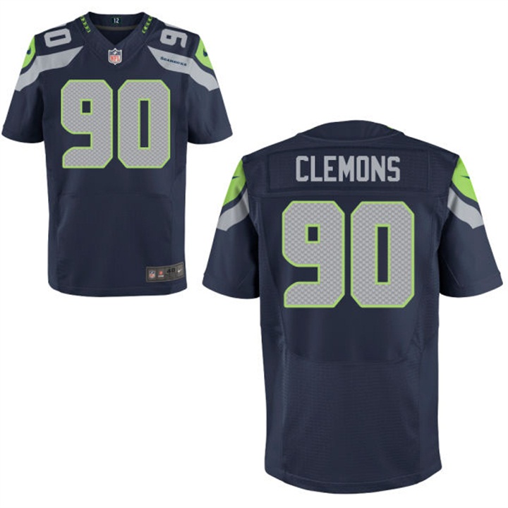 Seattle Seahawks #90 Chris Clemons College Navy Elite Jersey