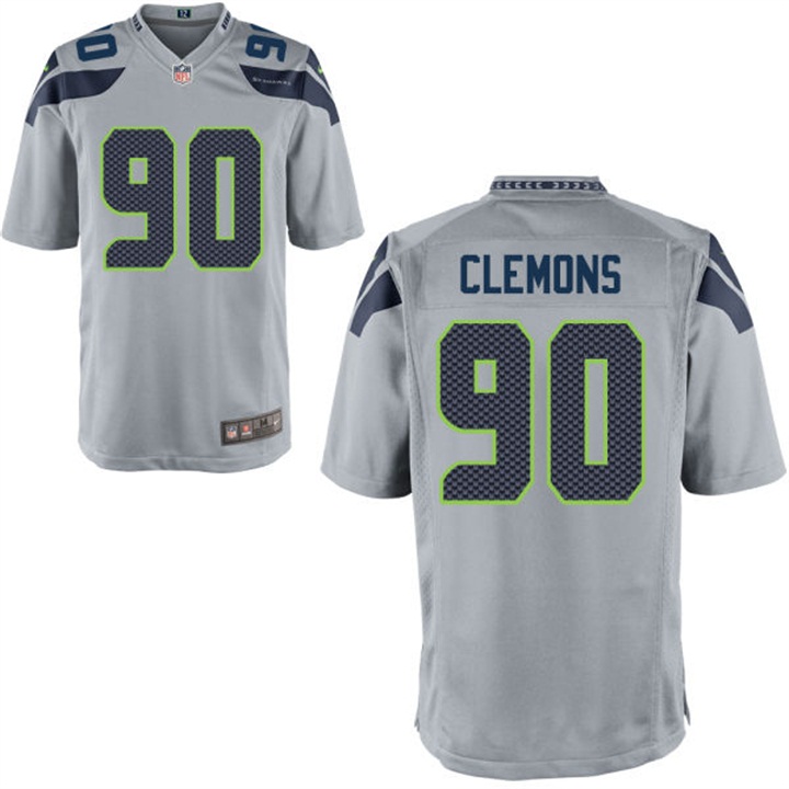 Seattle Seahawks #90 Chris Clemons Gray Alternate Game Jersey