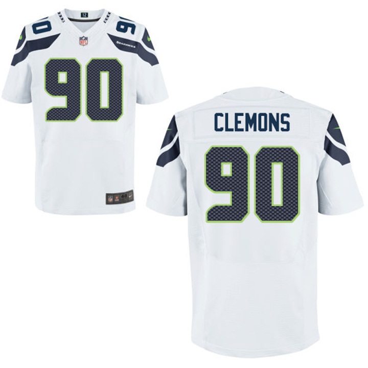 Seattle Seahawks #90 Chris Clemons White Elite Jersey