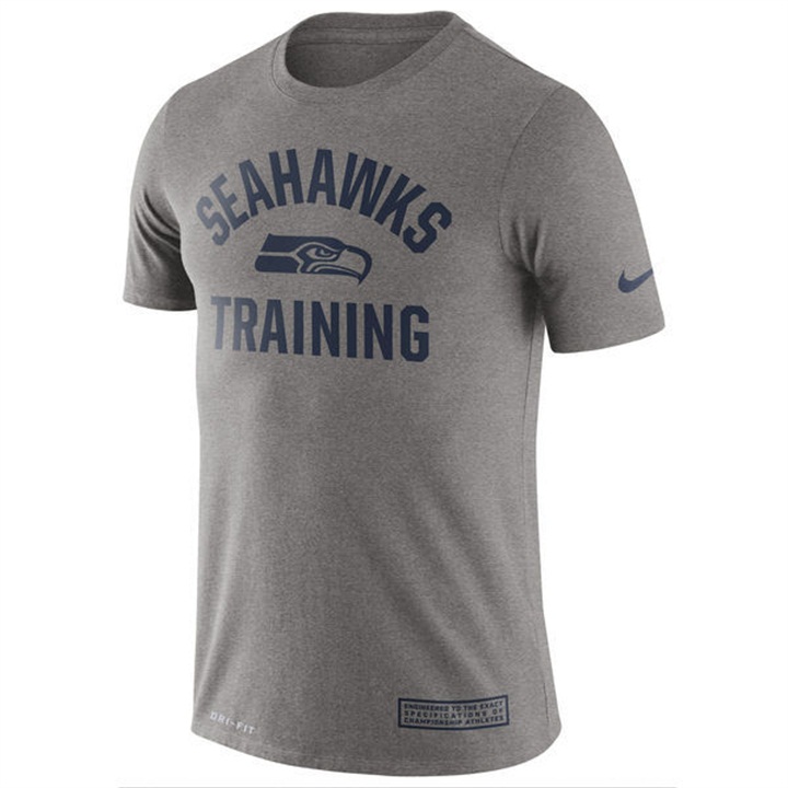 Seattle Seahawks Heathered Gray Training Performance Logo T-shirt