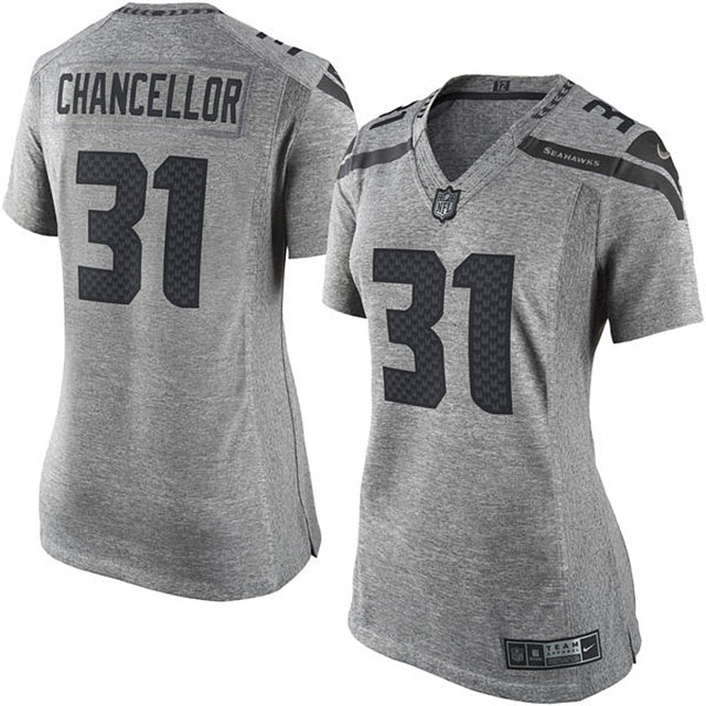 Women's Seattle Seahawks #31 Kam Chancellor Gridiron Gray Limited Jersey