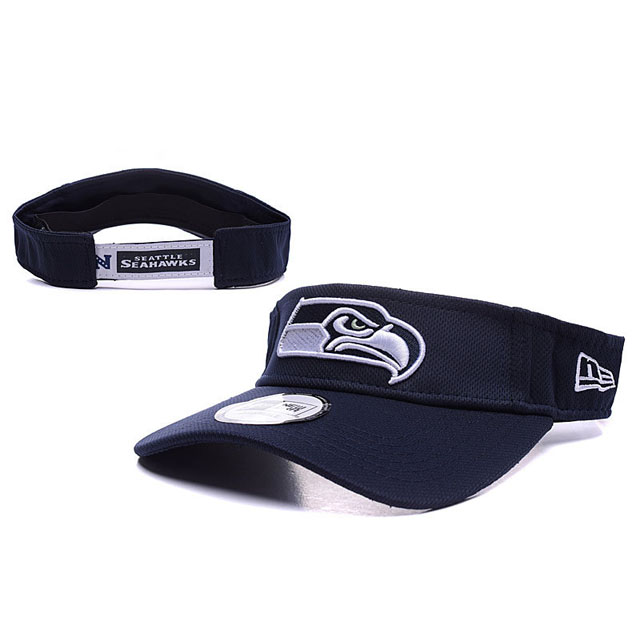 Seattle Seahawks New Era Navy Block Adjustable Visor