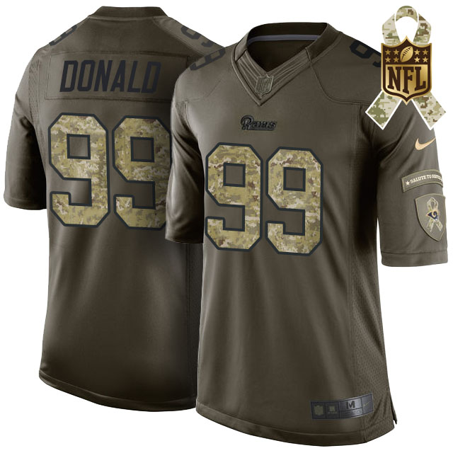 St. Louis Rams #99 Aaron Donald Green Salute To Service Limited Jersey