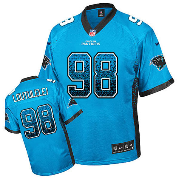 Mens Carolina Panthers #98 Star Lotulelei Nike Blue Drift Fashion Jersey