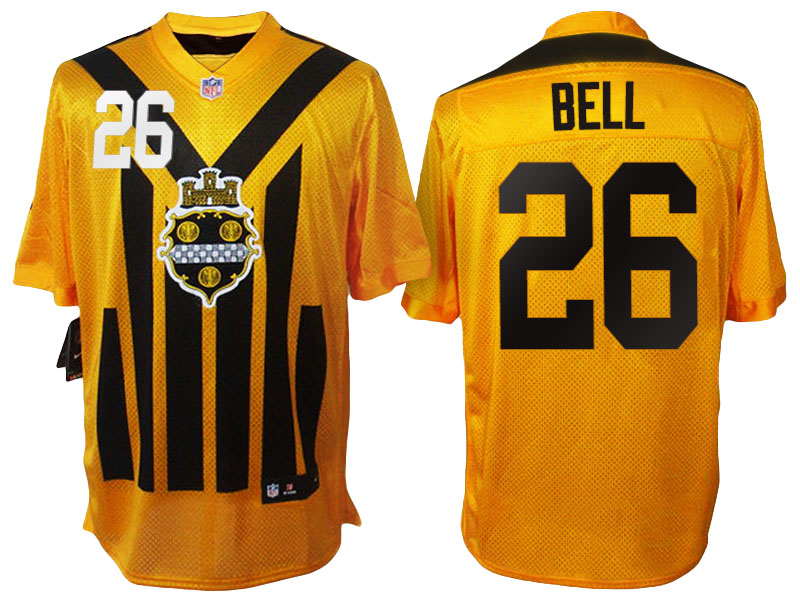 Pittsburgh Steelers #26 Le'Veon Bell Yellow 1933 Throwback Jersey