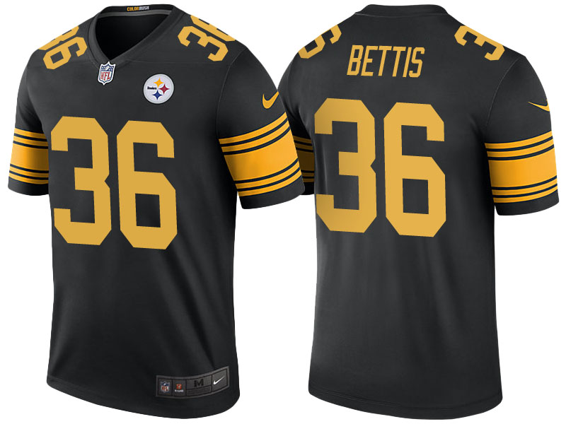 Pittsburgh Steelers #36 Jerome Bettis Black Color Rush Legend Jersey