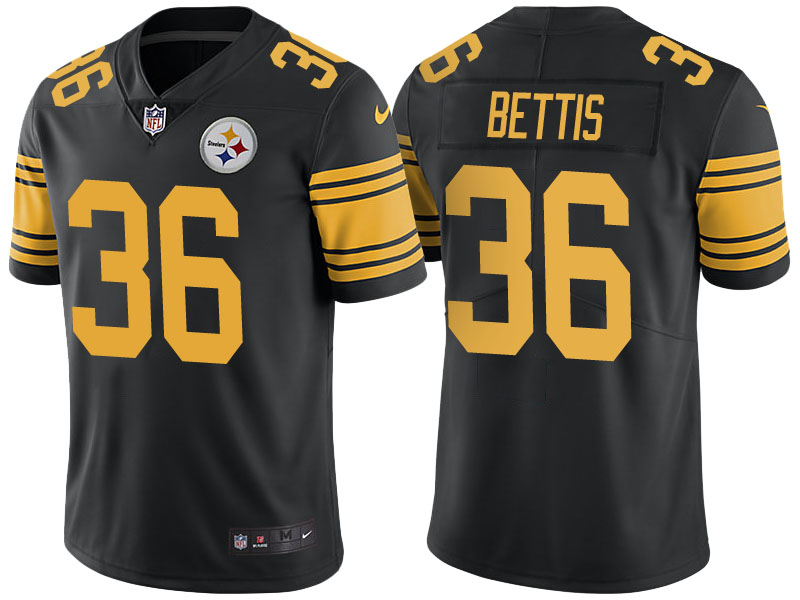 Pittsburgh Steelers #36 Jerome Bettis Black Color Rush Limited Jersey