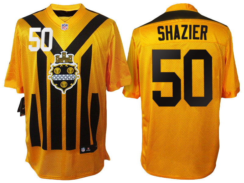 Pittsburgh Steelers #50 Ryan Shazier Yellow 1933 Throwback Jersey