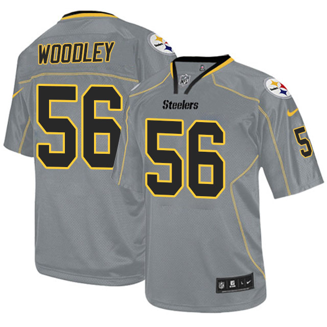 Pittsburgh Steelers #56 LaMarr Woodley Grey Lights Out Jersey