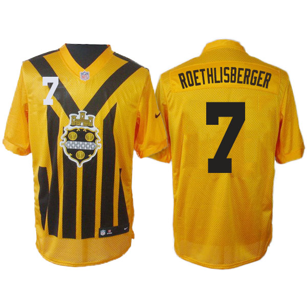 Pittsburgh Steelers #7 Ben Roethlisberger Gold 1933s Throwback Elite Jersey