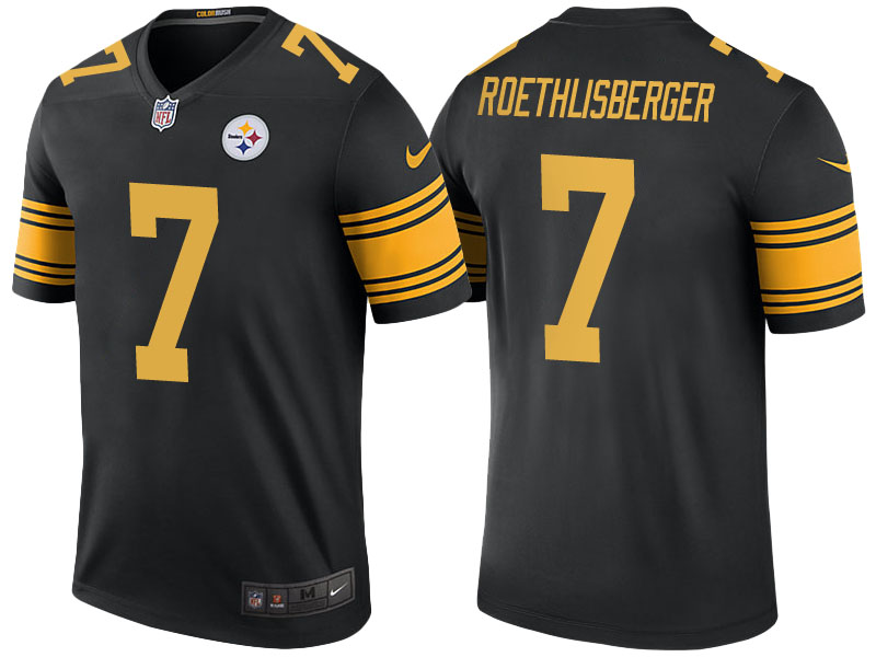 Pittsburgh Steelers #7 Ben Roethlisberger Black Color Rush Legend Jersey