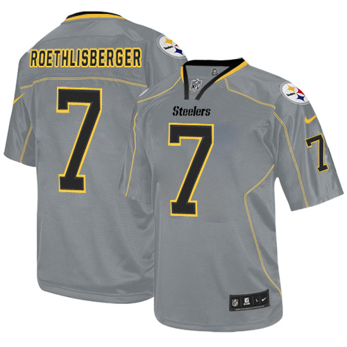 Pittsburgh Steelers #7 Ben Roethlisberger Grey Lights Out Jersey