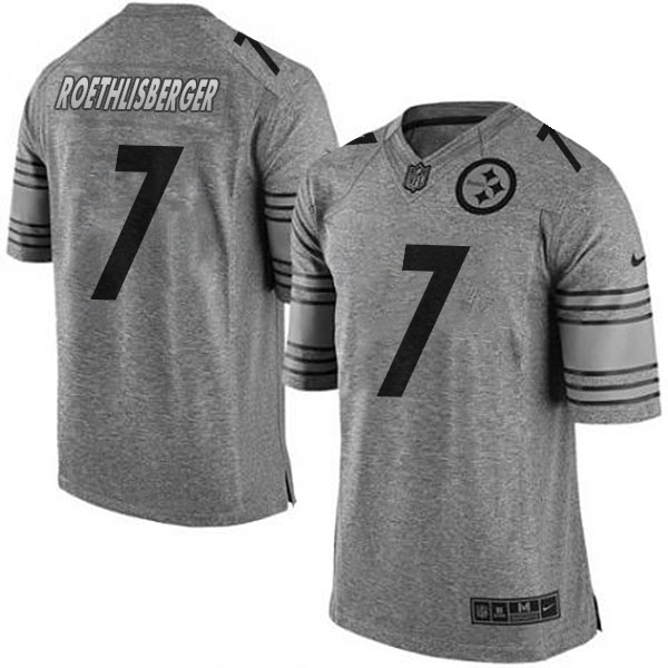 Pittsburgh Steelers #7 Ben Roethlisberger Gridiron Gray Limited Jersey