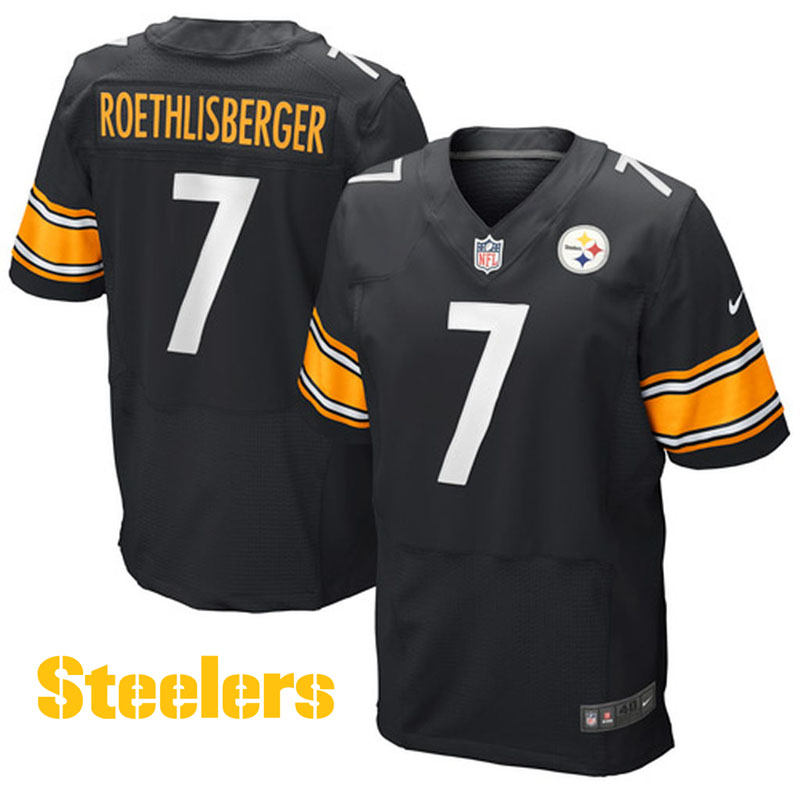 Pittsburgh Steelers #7 Ben Roethlisberger Black Elite Jersey