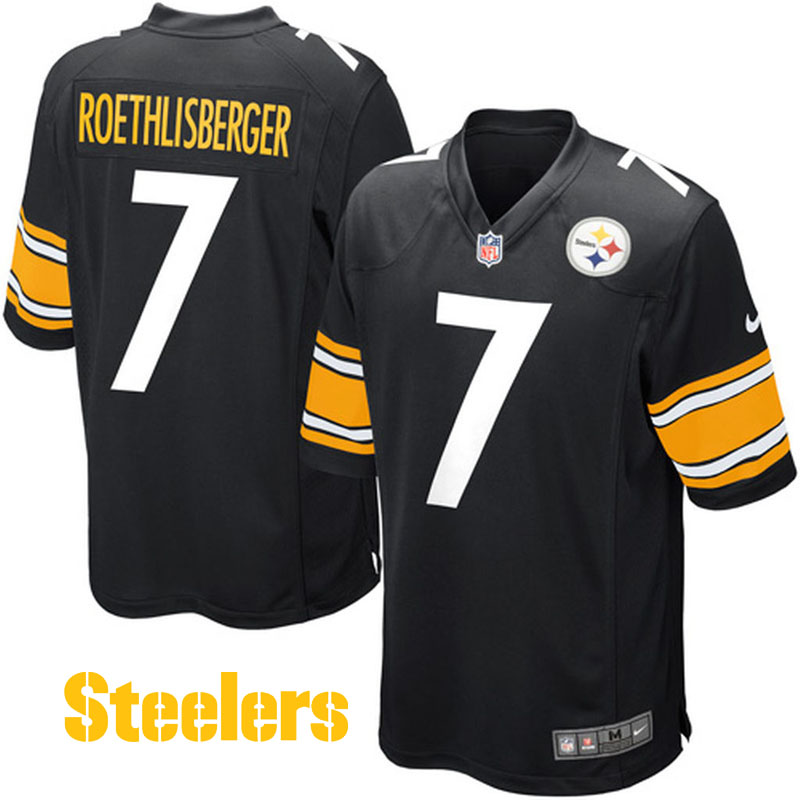 Pittsburgh Steelers #7 Ben Roethlisberger Black Game Jersey