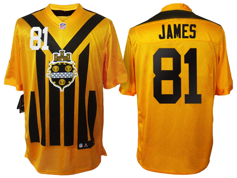 Pittsburgh Steelers #81 Jesse James Yellow 1933 Throwback Jersey