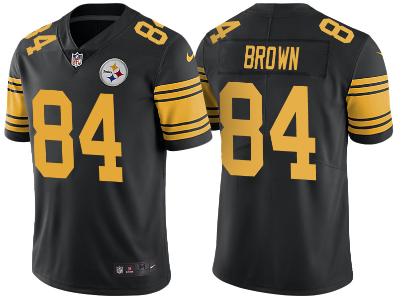 Pittsburgh Steelers #84 Antonio Brown Black Color Rush Limited Jersey