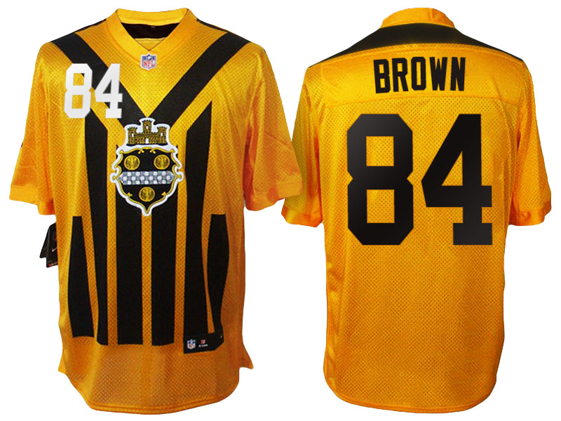 Pittsburgh Steelers #84 Antonio Brown Yellow 1933 Throwback Jersey