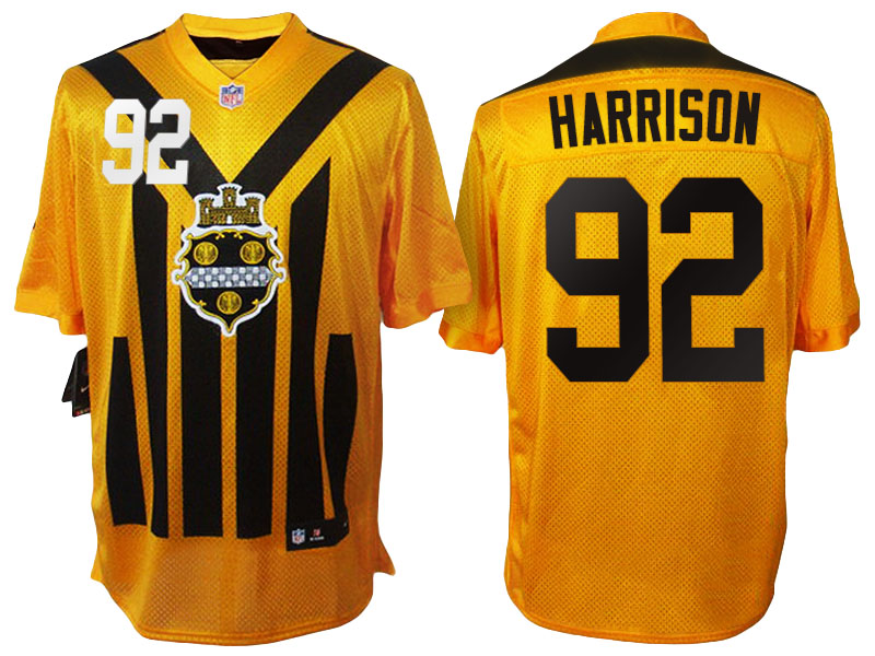 Pittsburgh Steelers #92 James Harrison Yellow 1933 Throwback Jersey