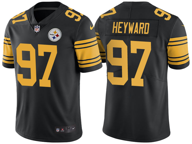 Pittsburgh Steelers #97 Cameron Heyward Black Color Rush Limited Jersey