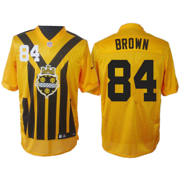 NFL Pittsburgh Steelers #84 Antonio Brown 1993s ThrowBack Elite Yellow Jersey