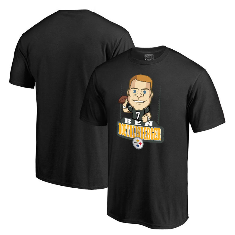 Pittsburgh Steelers Ben Roethlisberger Black Pro Line Emoji Player T-Shirt