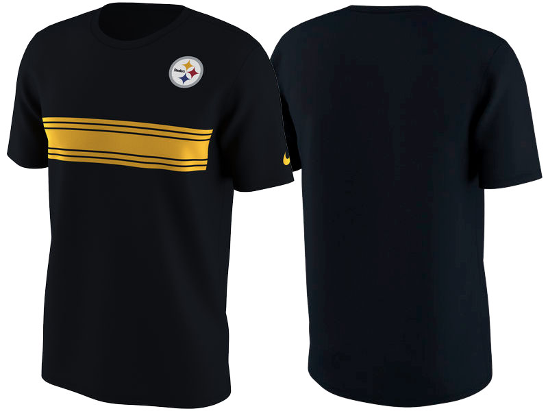 Pittsburgh Steelers Black Color Rush Stripe T-Shirt