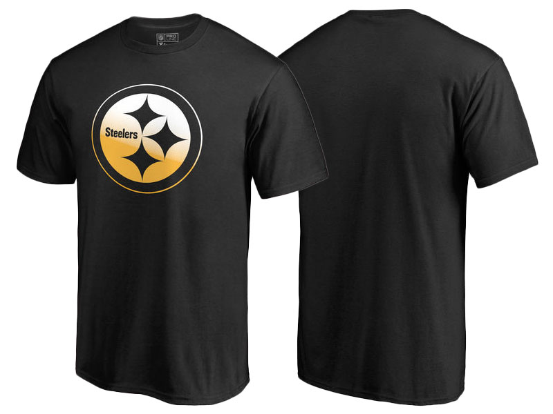 Pittsburgh Steelers Black Gradient Logo T-Shirt