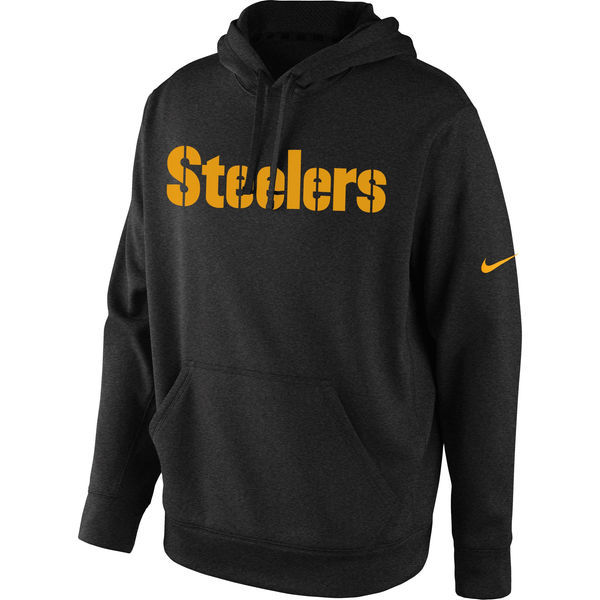 Pittsburgh Steelers Black KO Wordmark Performance Hoodie