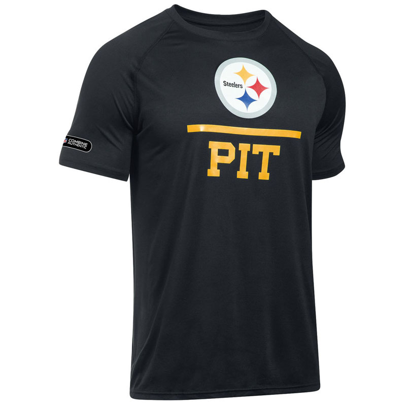 Pittsburgh Steelers Black Under Armour Combine Authentic Lockup Tech T-Shirt