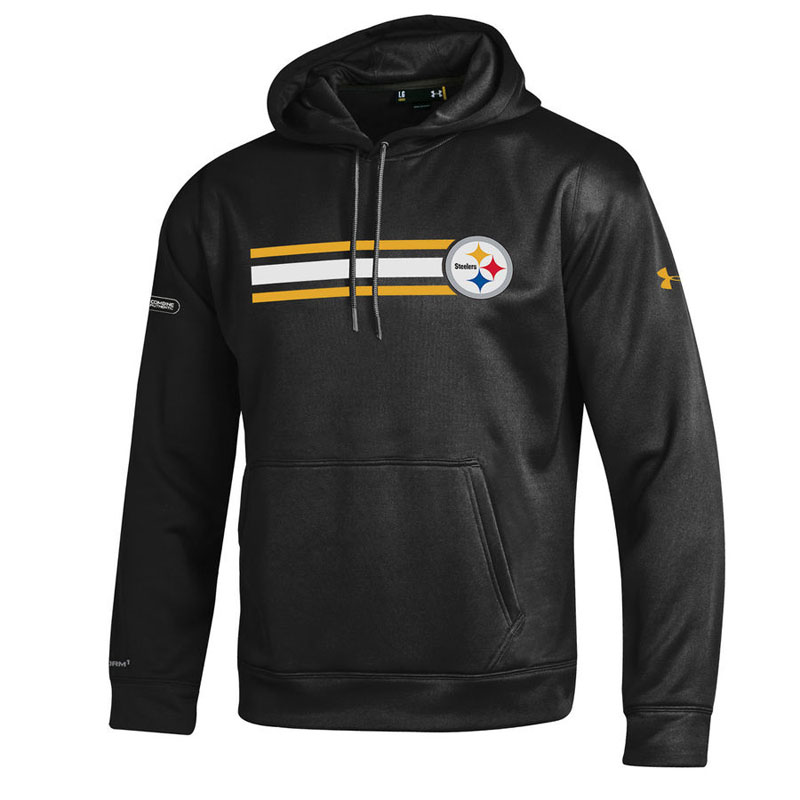 Pittsburgh Steelers Black Under Armour NFL Combine Authentic Fleece Pullover Hoodie