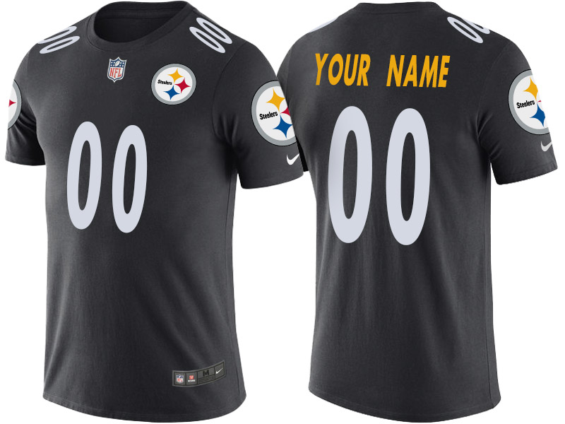 Pittsburgh Steelers Custom Black Name & Number T-Shirt