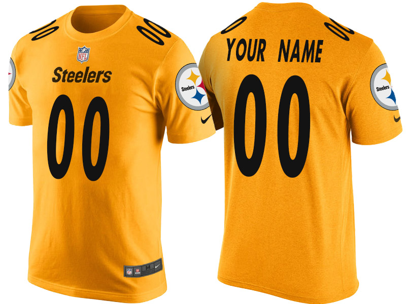 Pittsburgh Steelers Custom Gold Name & Number T-Shirt