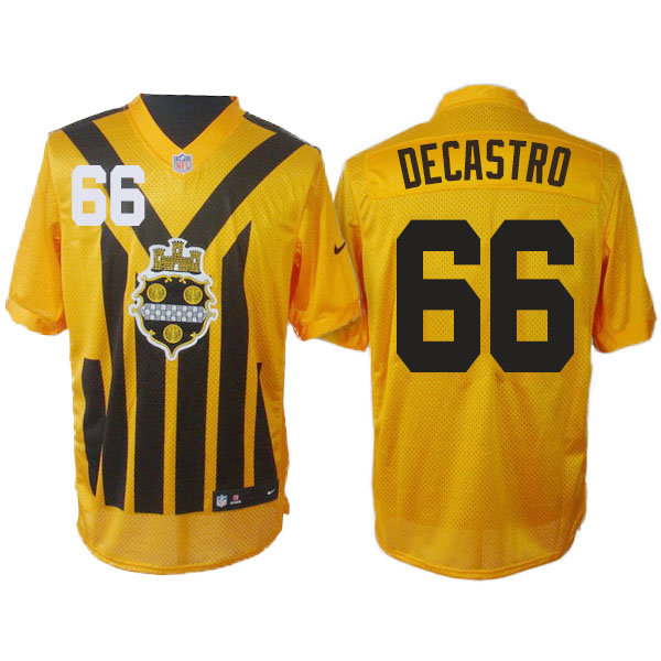 NFL Pittsburgh Steelers #66 David DeCastro 1993s ThrowBack Elite Yellow Jersey