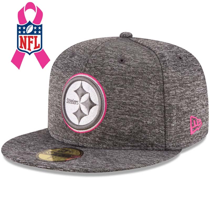 Pittsburgh Steelers Gray New Era Heather 2016 Breast Cancer Awareness Sideline 59FIFTY Fitted Hat