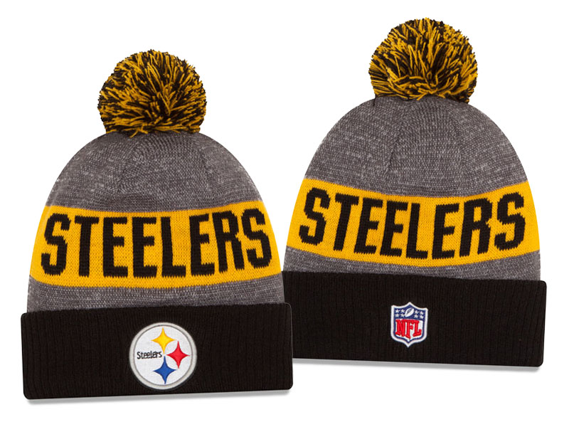 Pittsburgh Steelers Fans Gift -  New Era Gray 2016 Sideline Sport Winter Knit Hat 