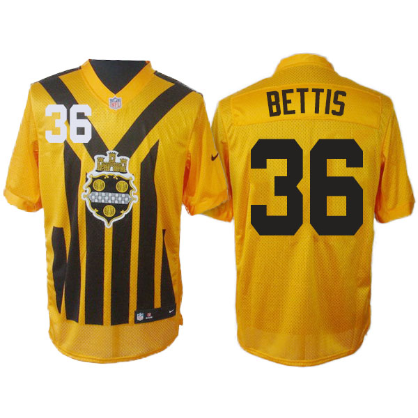 NFL Pittsburgh Steelers #36 Jerome Bettis 1993s ThrowBack Elite Yellow Jersey