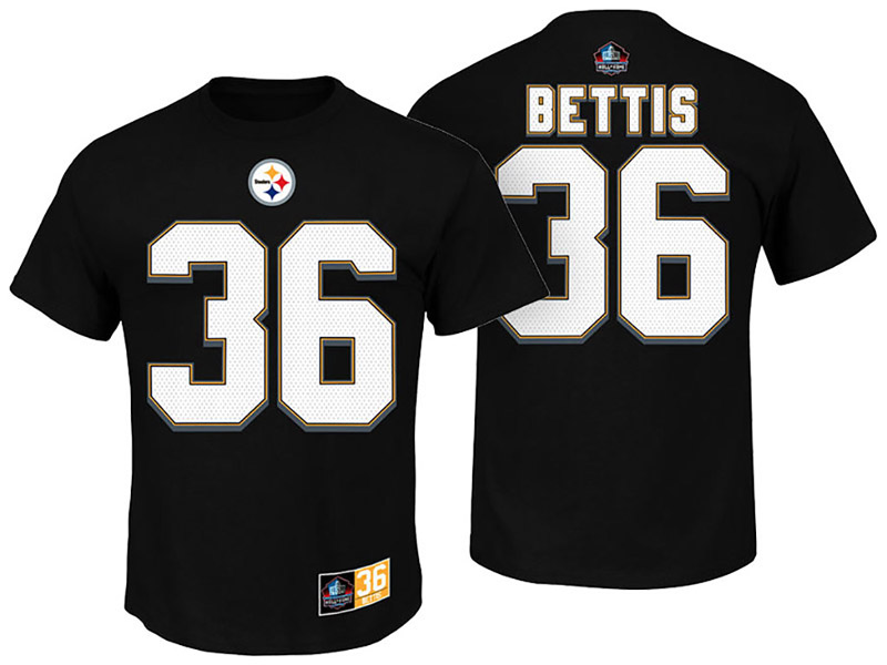 Pittsburgh Steelers #36 Jerome Bettis Black Hall of Fame Eligible Receiver II Name & Number T-Shirt