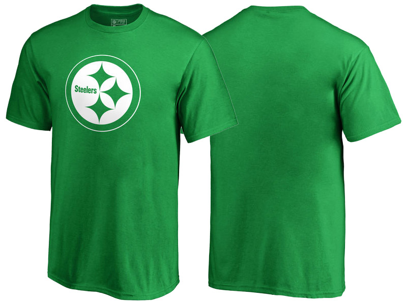 Pittsburgh Steelers Kelly Green White Logo St. Patrick's Day T-Shirt