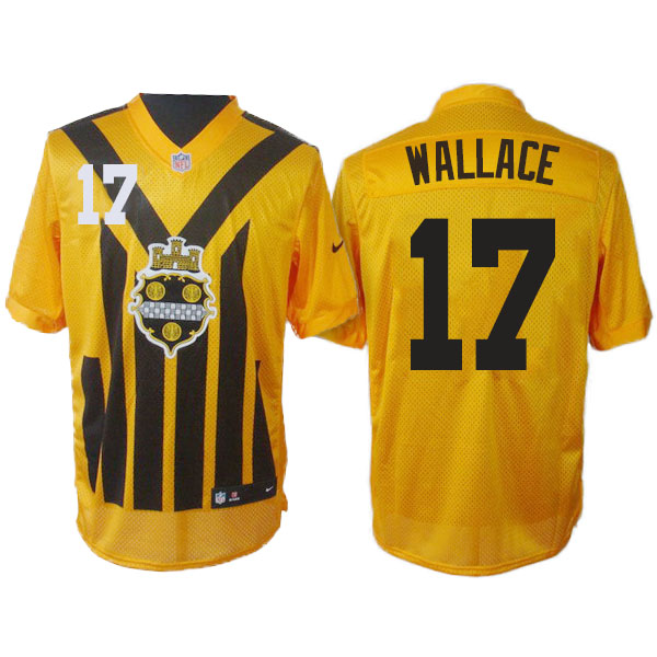 NFL Pittsburgh Steelers #17 Mike Wallace 1993s ThrowBack Elite Yellow Jersey