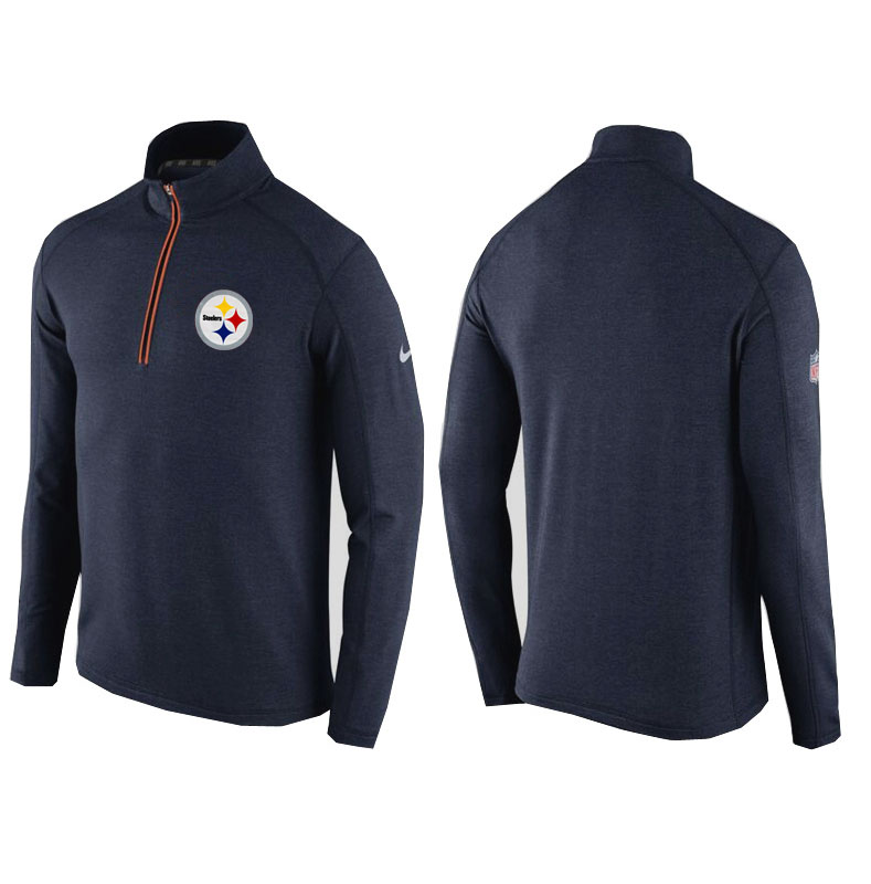 Pittsburgh Steelers Navy Game Day Half-Zip Knit Performance Tri-Blend Jacket