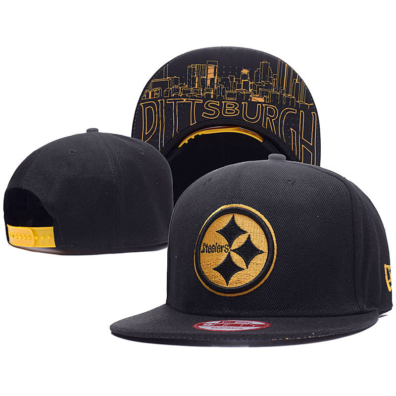 Pittsburgh Steelers New Era Black Super Bowl 50 Gold Collection 9FIFTY Adjustable Hat